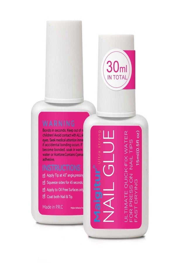 Maigitur 30ML Super Strong Nail Glue for Press Ons, Fake Nail Tips, Acrylic Nails No Uv Light Needed Nail Bond Brush in Nail Glue for Press On Nails Long Lasting Nails Glues for Beginners DIY Home - Image 1